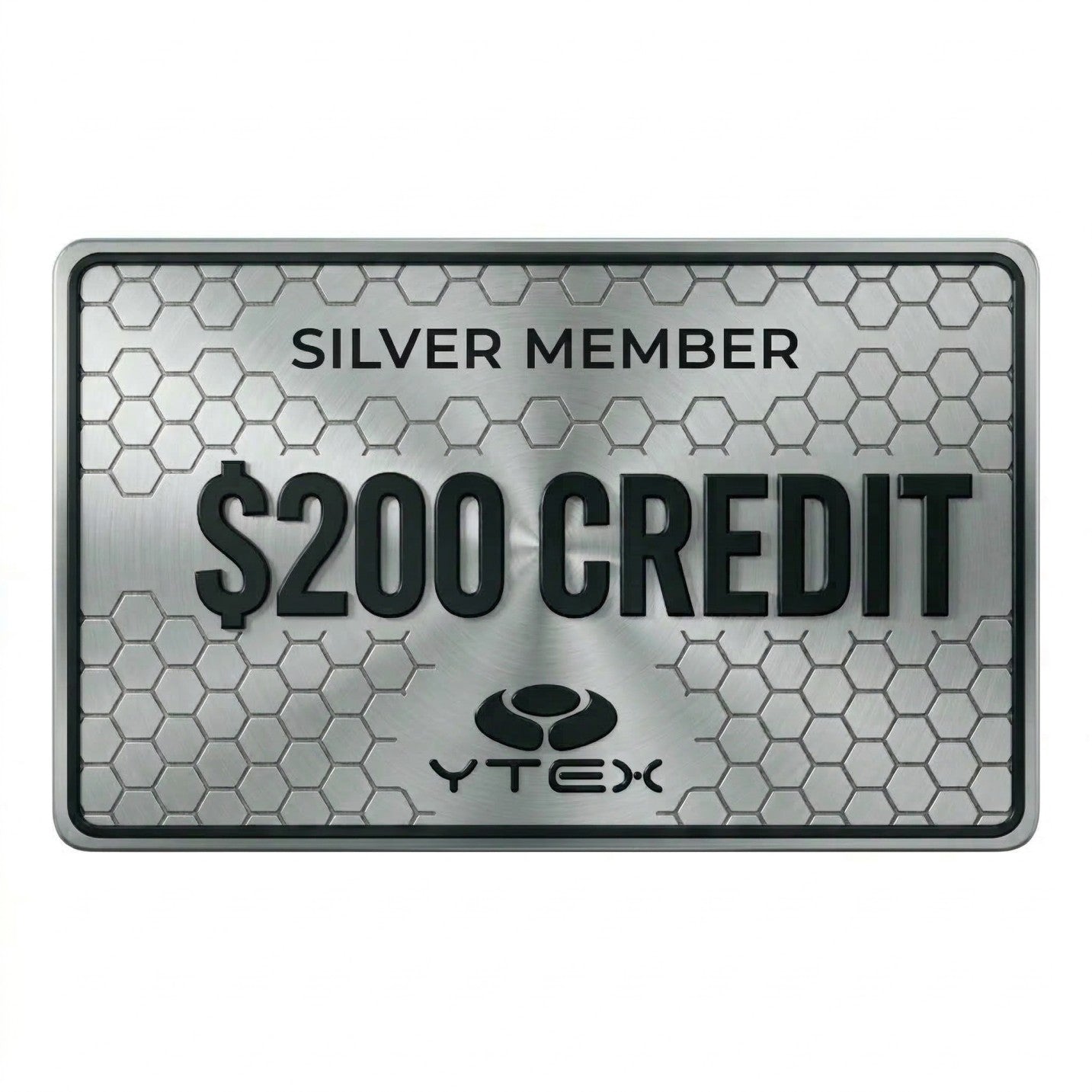 Wholesale account for Tennis strings - Gold member card with $200 credit and YTEX logo on a white background
