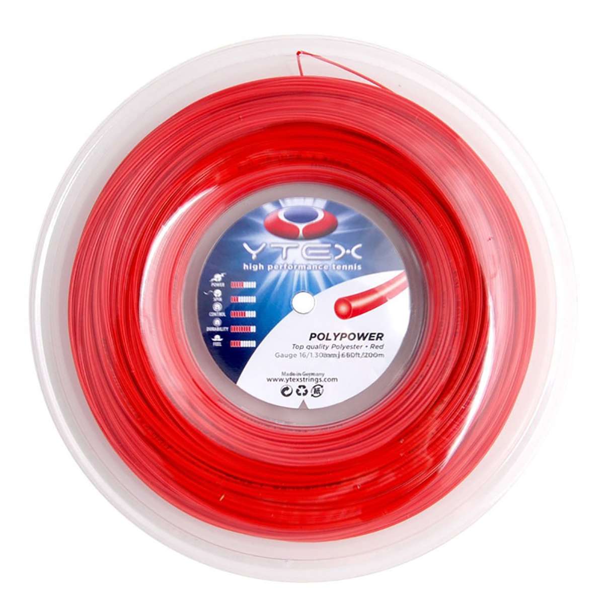 Poly Power 1.30mm/16G Red Tennis String