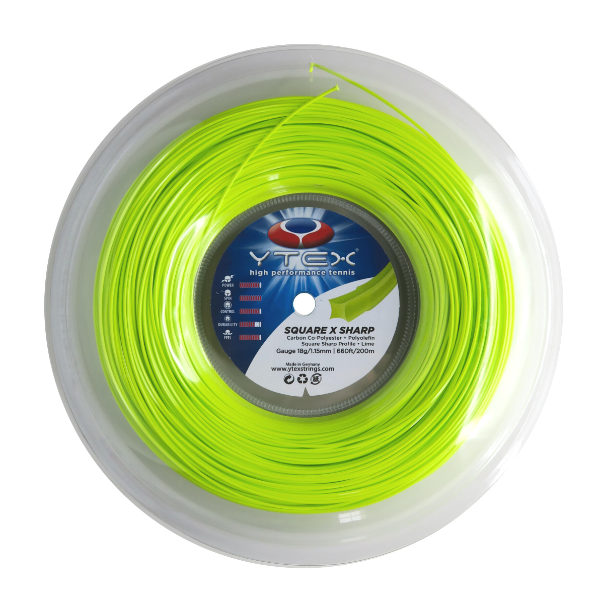 Sharp Line String Square0X Sharp Reel - Co-Poly | YTEX Tennis Strings – ytexstrings