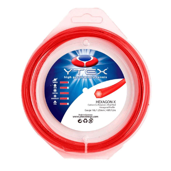 Hexagon-X Pearl Red Set - Co-Poly | YTEX Tennis Strings – ytexstrings