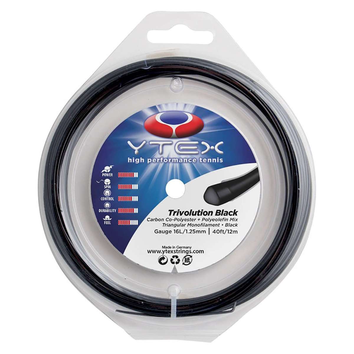 Trivolution Black CoPoly YTEX Tennis Strings ytexstrings